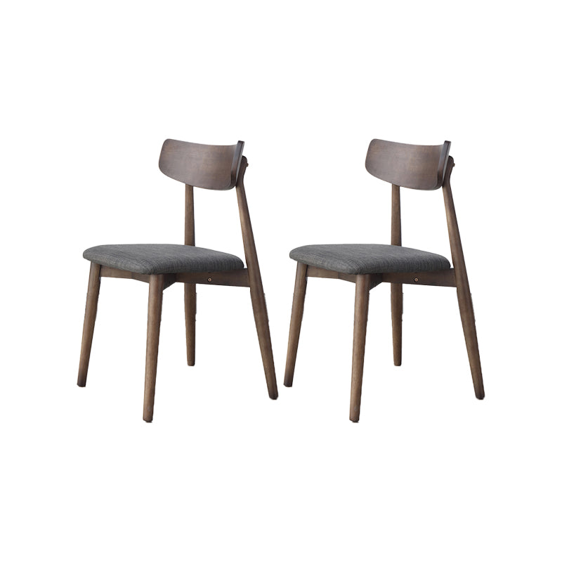 Solid Wood Dining Chair Modern Style Open Back Armless Chair for Dining Room