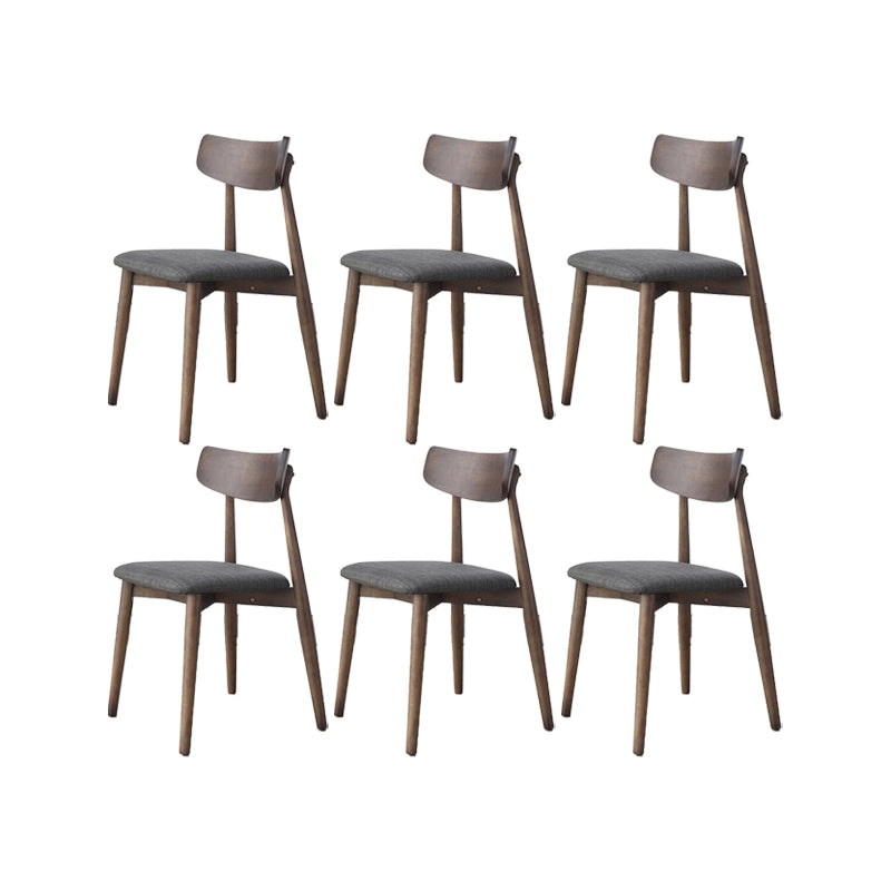 Solid Wood Dining Chair Modern Style Open Back Armless Chair for Dining Room