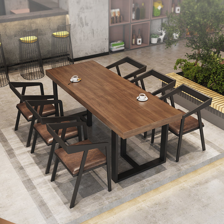 Industrial Rectangle Bar Table Set 1/5/7 Pieces Solid Wood Pub Table Set for Indoor