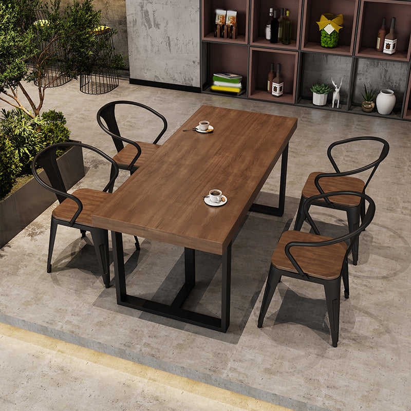 Industrial Rectangle Bar Table Set 1/5/7 Pieces Solid Wood Pub Table Set for Indoor