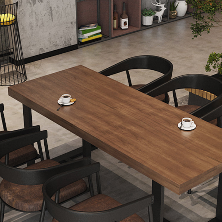 Industrial Rectangle Bar Table Set 1/5/7 Pieces Solid Wood Pub Table Set for Indoor