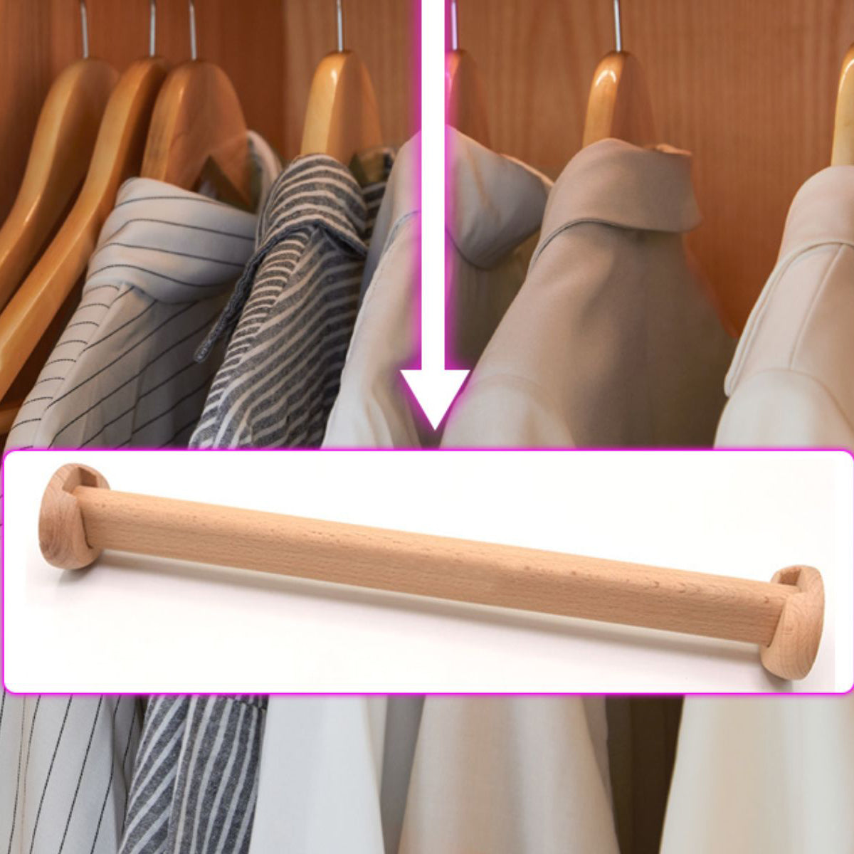 Freestanding Solid Wood Wardrobe Modern Wardrobe with Legs in Natural