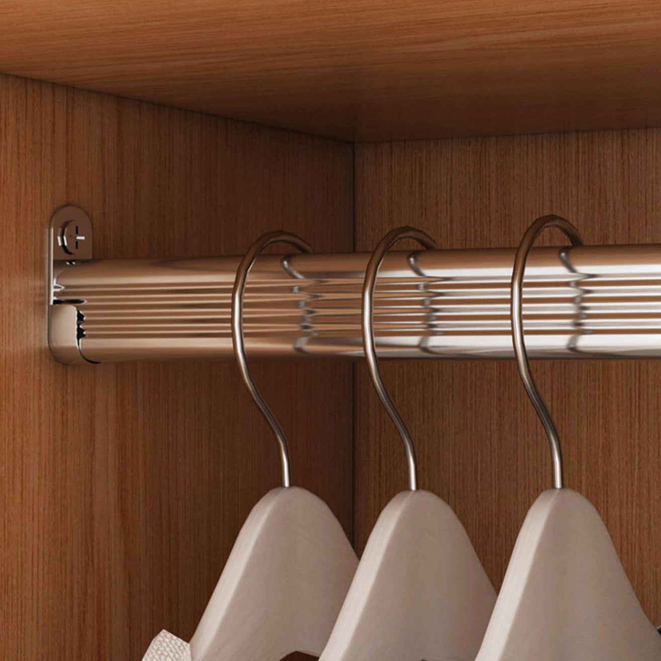 Modern Wood Freestanding Wardrobe Multifunctional Wardrobe with Hinged Door