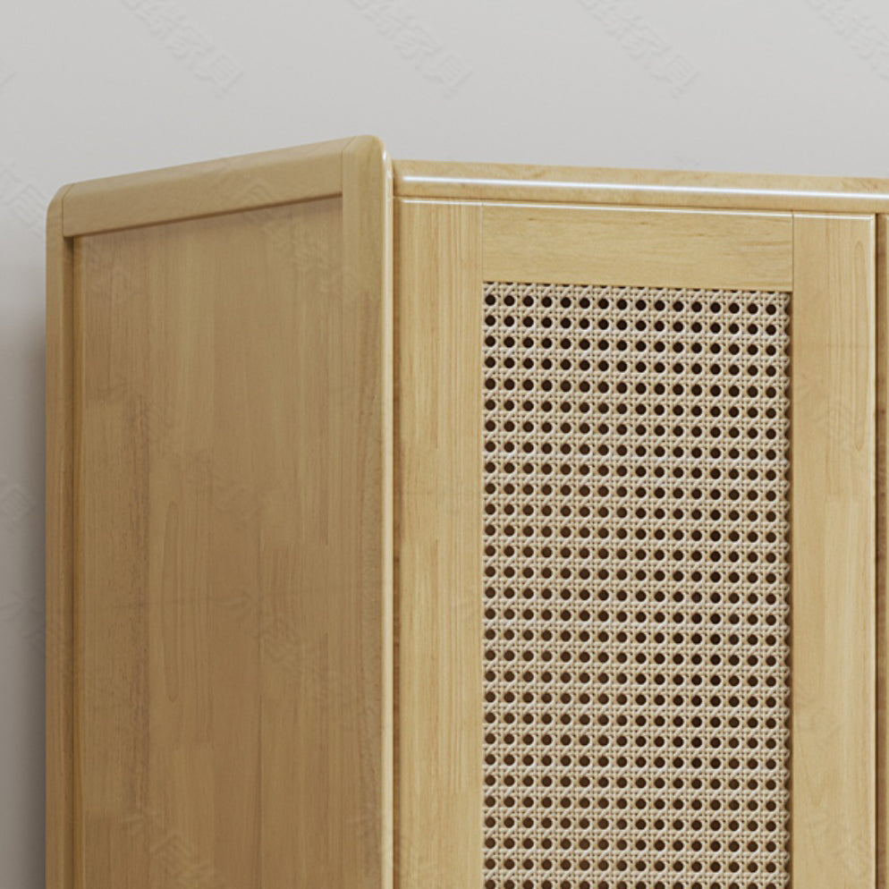 Modern Freestanding Rubberwood Solid Wood Wardrobe Bedroom Multifunctional Wardrobe