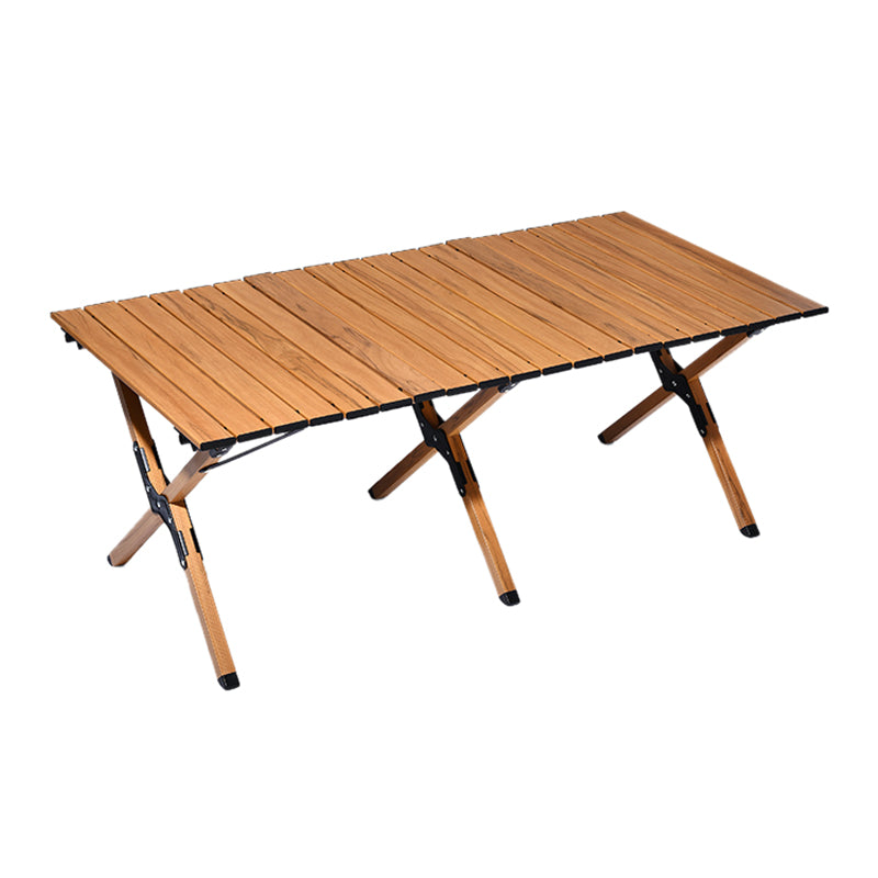 Industrial Outdoor Folding Table Aluminum Brown Camping Table