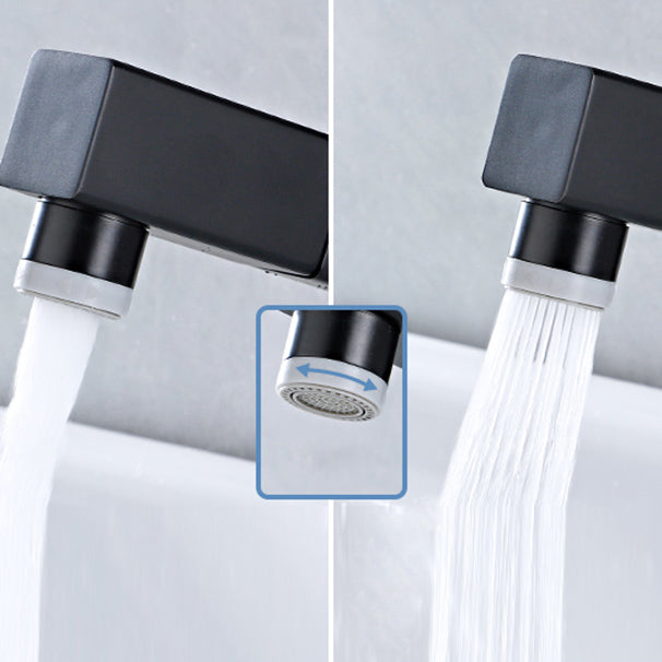 Modern Bathroom Vessel Faucet Swivel Spout Single Handle Faucet with Pull down Sprayer
