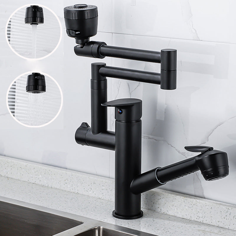 Modern High Arch Pot Filler Faucet Swivel Spout with Pull Down Sprayer