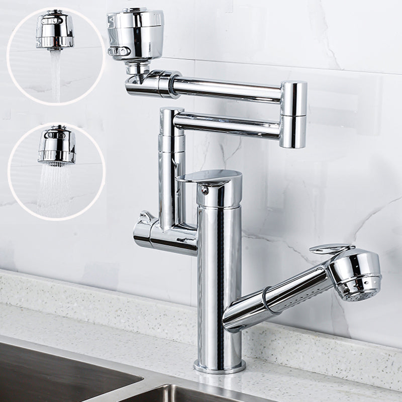 Modern High Arch Pot Filler Faucet Swivel Spout with Pull Down Sprayer