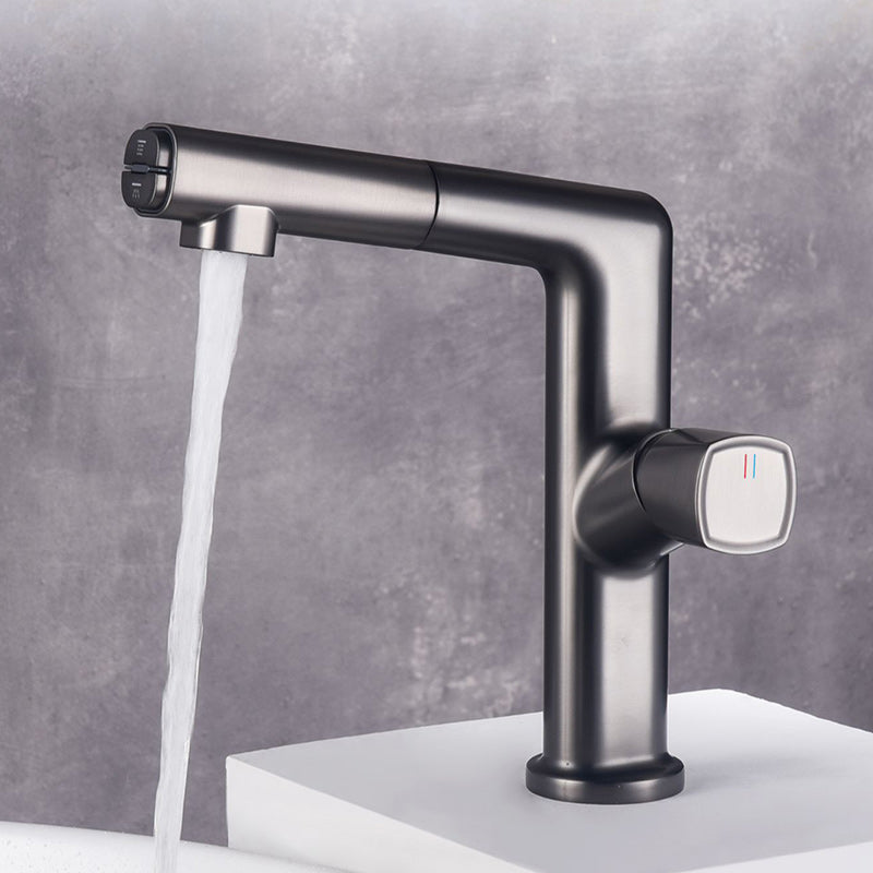 Modern Single Handle Sink Faucet Brass Square Bathroom Faucet