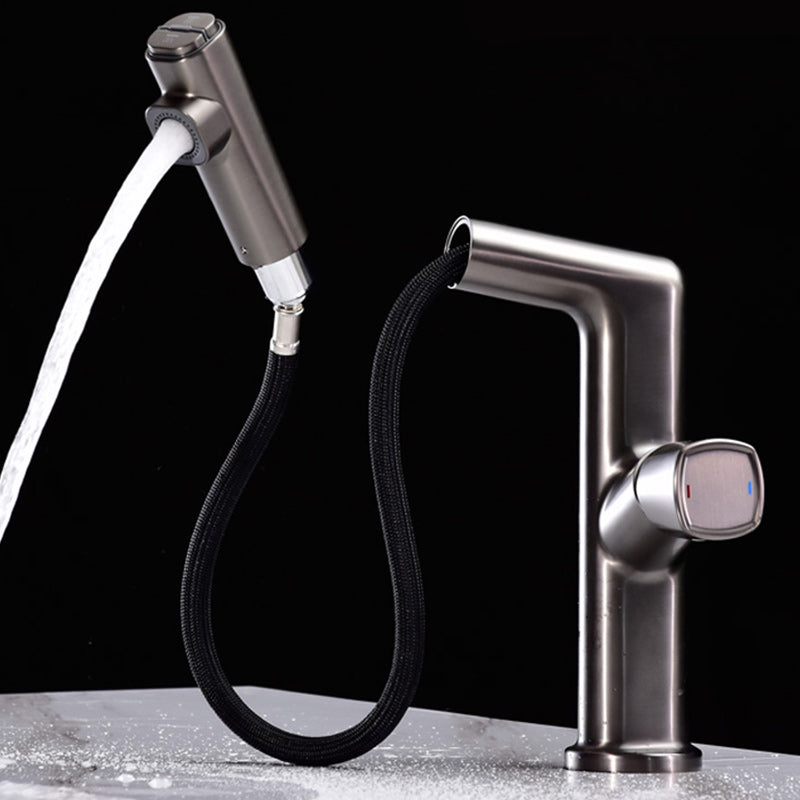 Modern Single Handle Sink Faucet Brass Square Bathroom Faucet