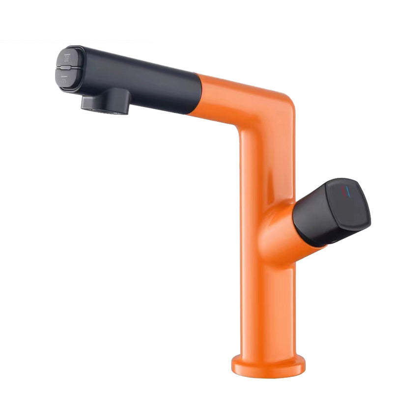 Modern Single Handle Sink Faucet Brass Square Bathroom Faucet