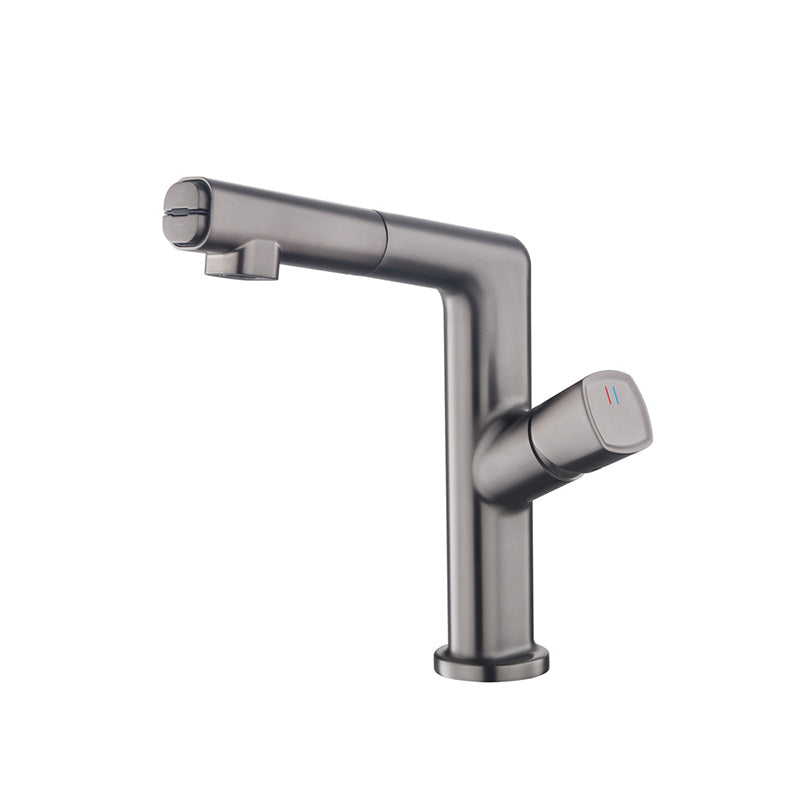 Modern Single Handle Sink Faucet Brass Square Bathroom Faucet