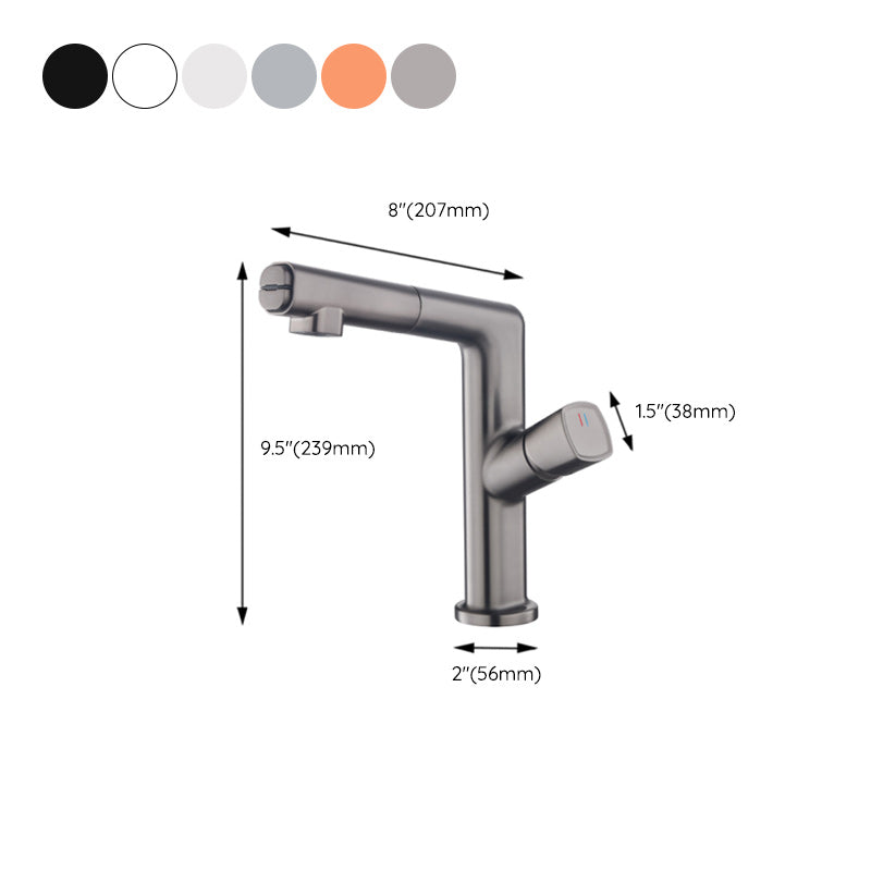 Modern Single Handle Sink Faucet Brass Square Bathroom Faucet
