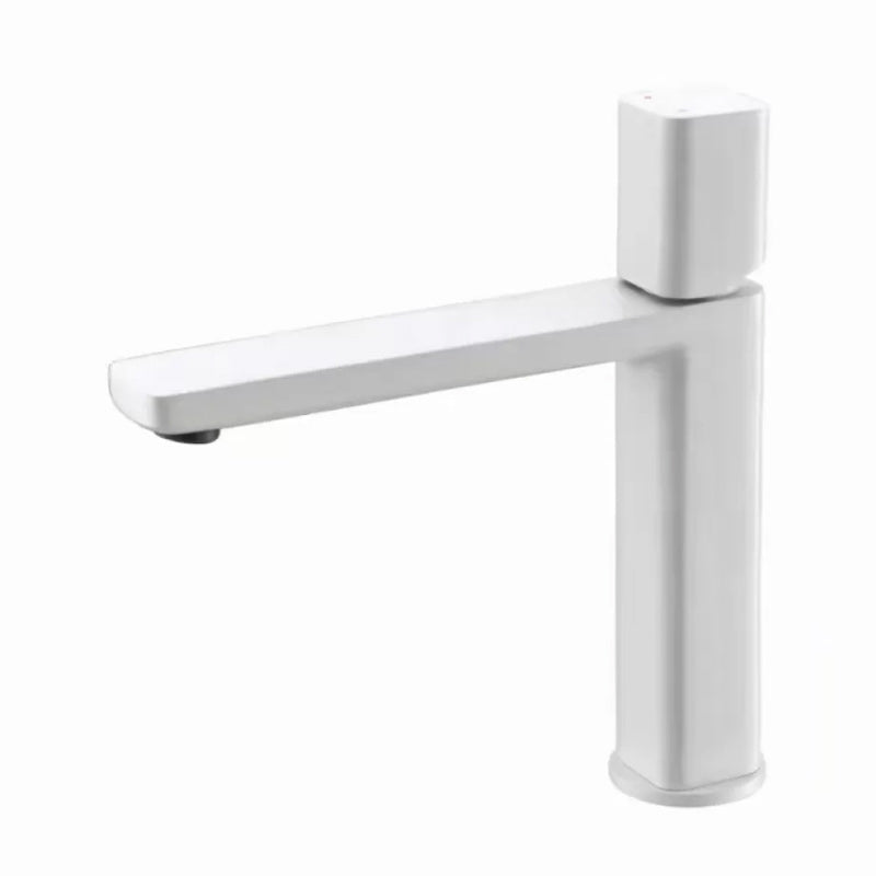 Modern Bathroom Sink Faucet with Single Handle Brass Square Faucet