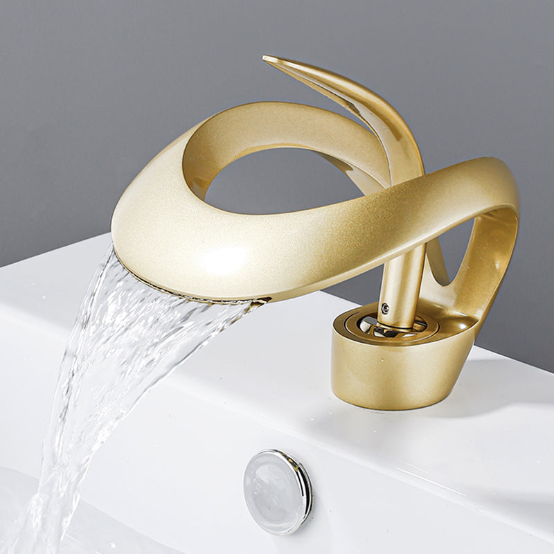 Luxury Single Handle Sink Faucet Brass Bathroom Novel Shape Faucet