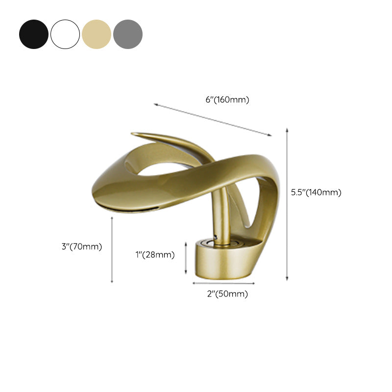 Luxury Single Handle Sink Faucet Brass Bathroom Novel Shape Faucet