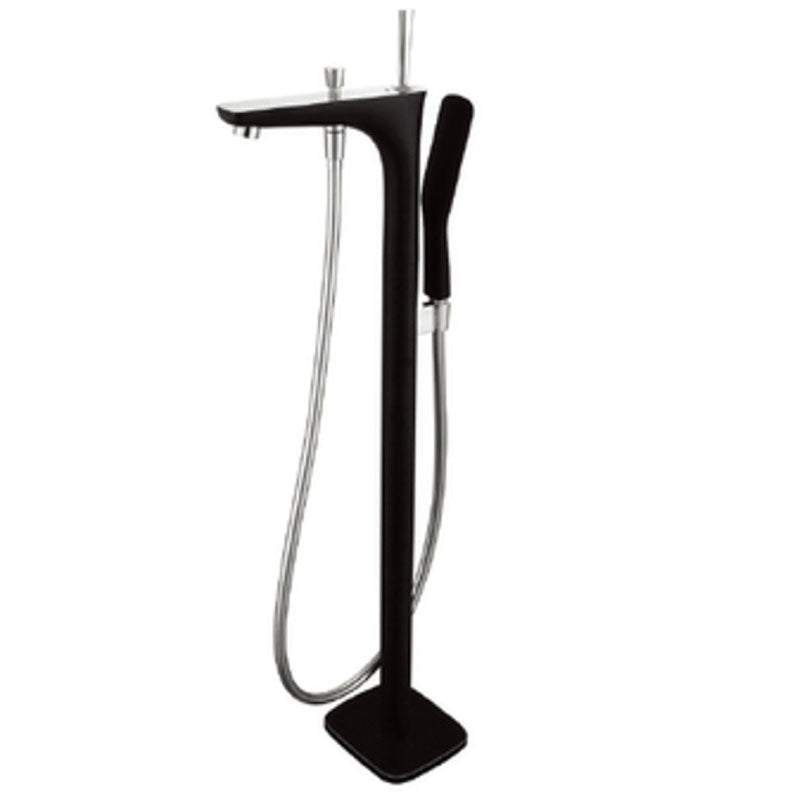 Modern Freestanding Bathtub Faucet Copper Floor Mounted Lever Handle Tub Faucet Trim