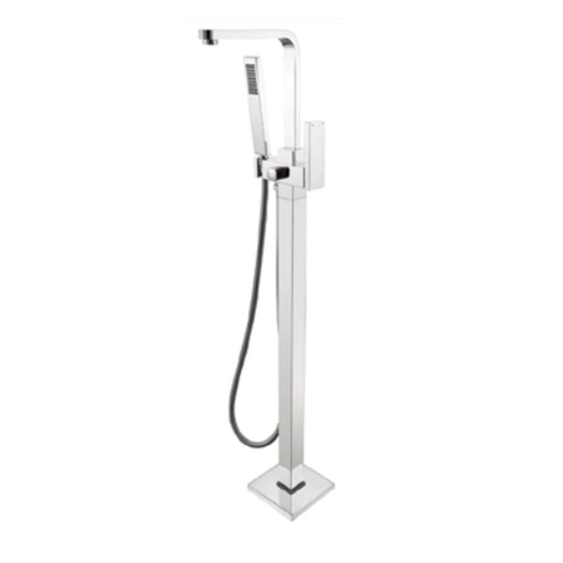 Modern Freestanding Bathtub Faucet Copper Floor Mounted Lever Handle Tub Faucet Trim