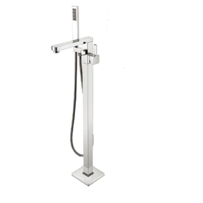 Modern Freestanding Bathtub Faucet Copper Floor Mounted Lever Handle Tub Faucet Trim