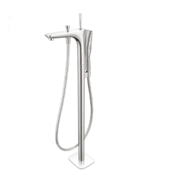 Modern Freestanding Bathtub Faucet Copper Floor Mounted Lever Handle Tub Faucet Trim