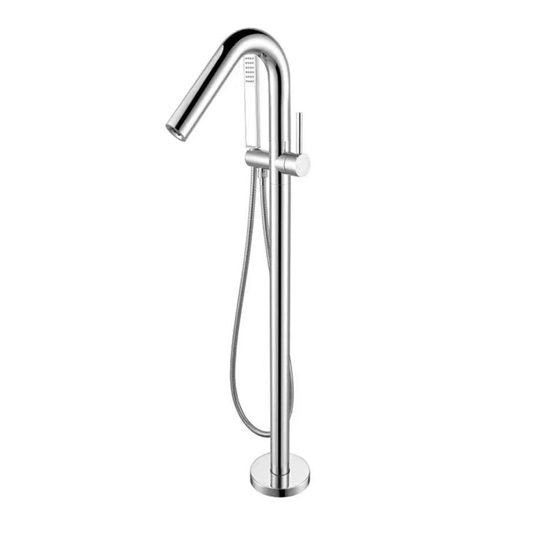 Modern Freestanding Bathtub Faucet Copper Floor Mounted Lever Handle Tub Faucet Trim