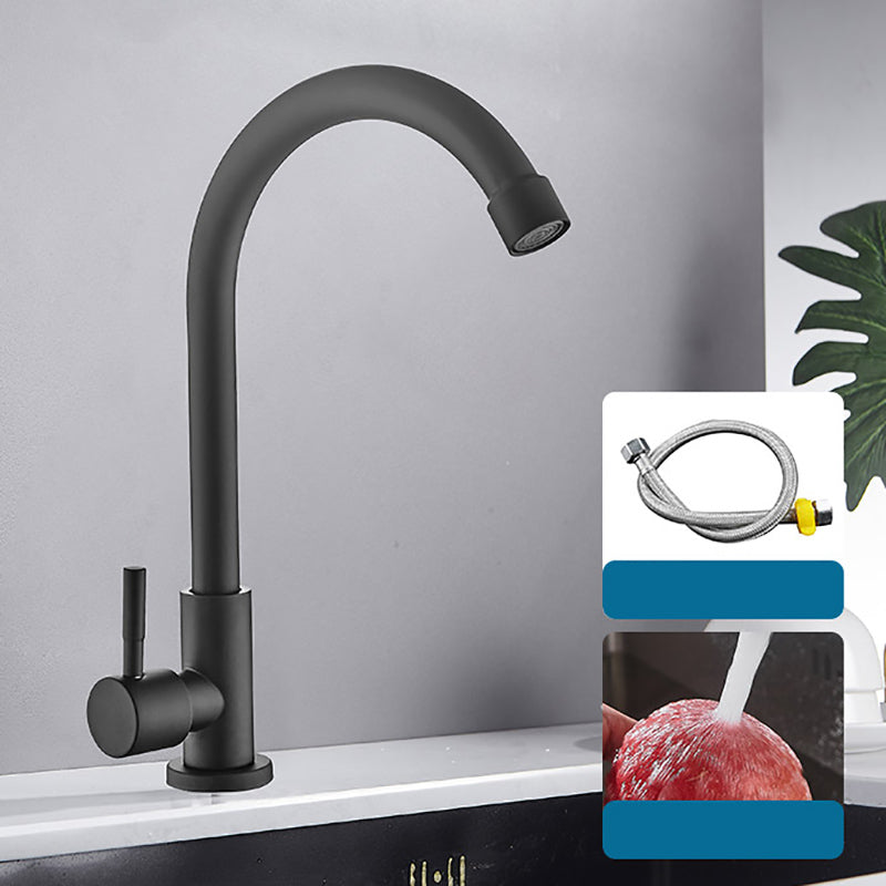 Contemporary Single Handle Kitchen Faucet Entry Cold Water 1-Hold Bar Faucet