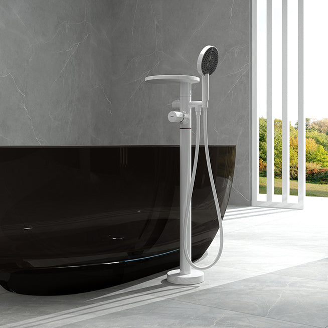 Floor Mounted Copper Freestanding Tub Filler Freestanding Round Tub Filler Trim
