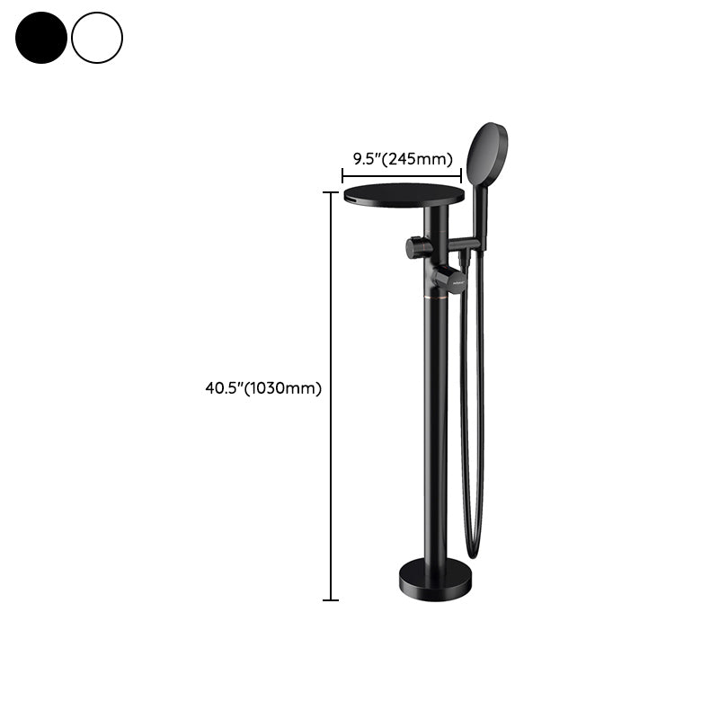 Floor Mounted Copper Freestanding Tub Filler Freestanding Round Tub Filler Trim