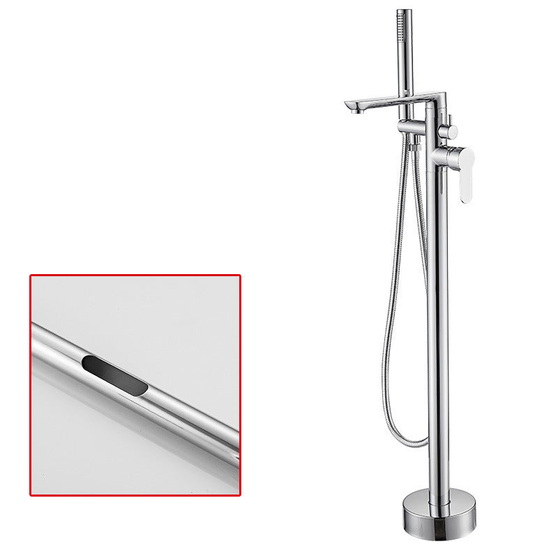 Floor Mounted Freestanding Tub Filler One Hold Metal Freestanding Tub Filler Trim