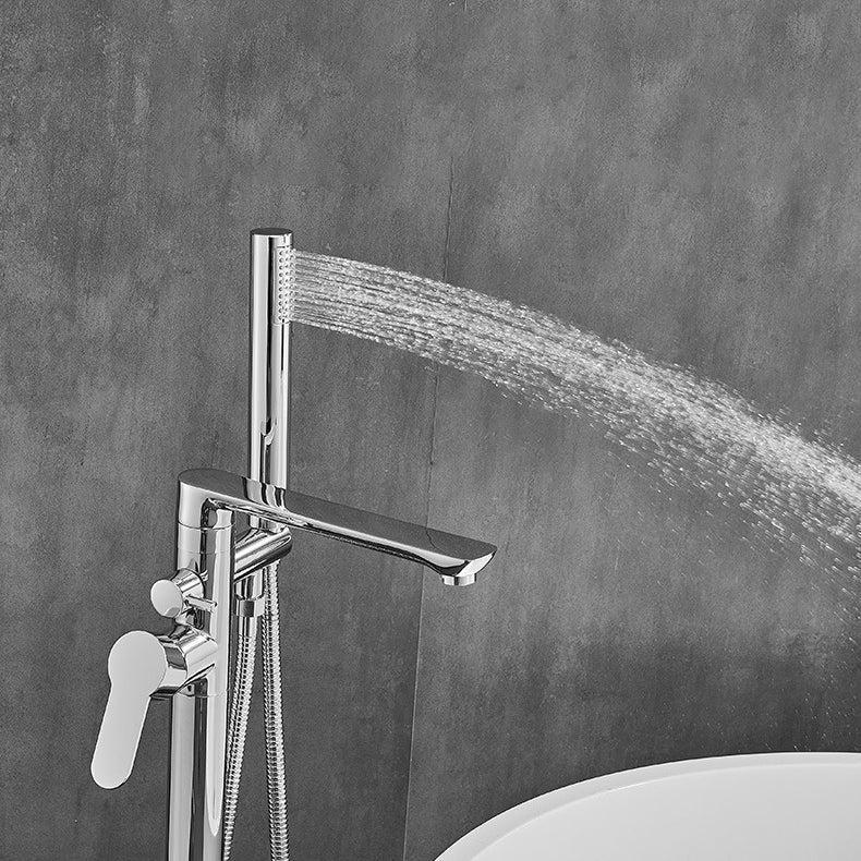 Floor Mounted Freestanding Tub Filler One Hold Metal Freestanding Tub Filler Trim