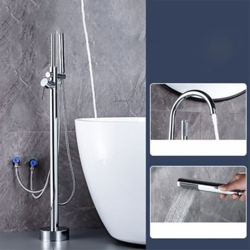 Floor Mounted Metal Freestanding Tub Filler One Hold Freestanding Tub Filler Trim