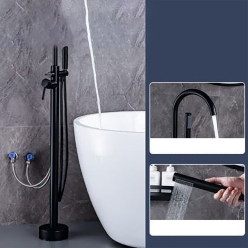 Floor Mounted Metal Freestanding Tub Filler One Hold Freestanding Tub Filler Trim