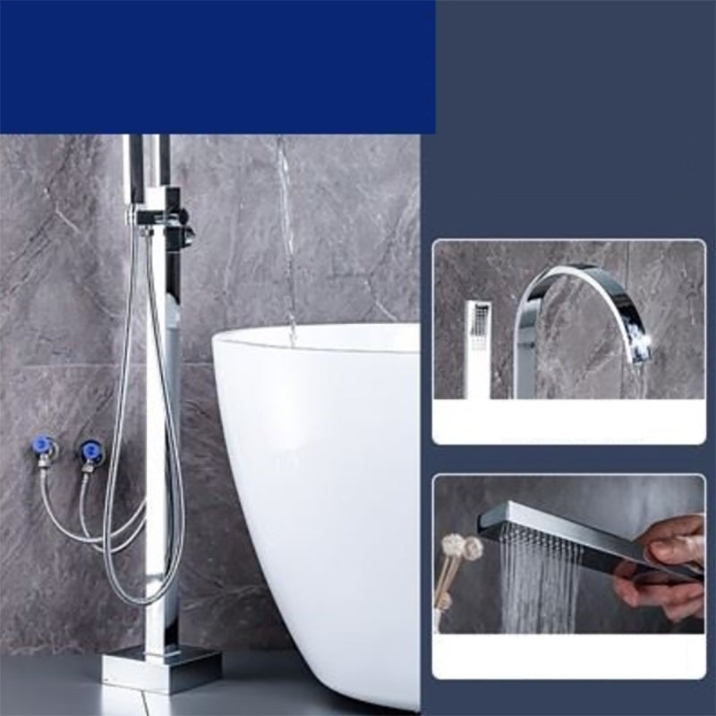 Floor Mounted Metal Freestanding Tub Filler One Hold Freestanding Tub Filler Trim