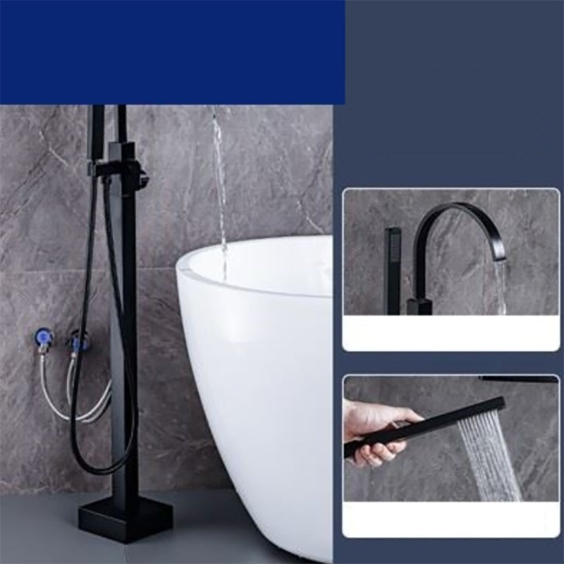 Floor Mounted Metal Freestanding Tub Filler One Hold Freestanding Tub Filler Trim