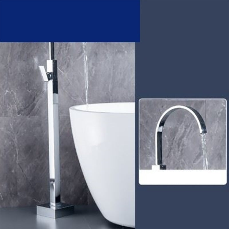 Floor Mounted Metal Freestanding Tub Filler One Hold Freestanding Tub Filler Trim