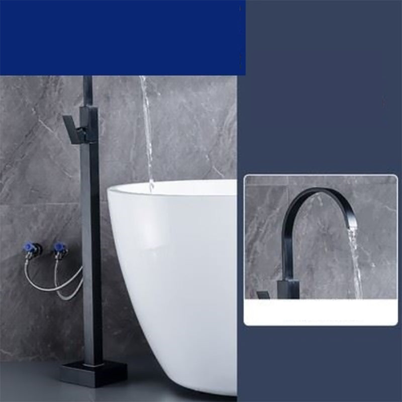 Floor Mounted Metal Freestanding Tub Filler One Hold Freestanding Tub Filler Trim