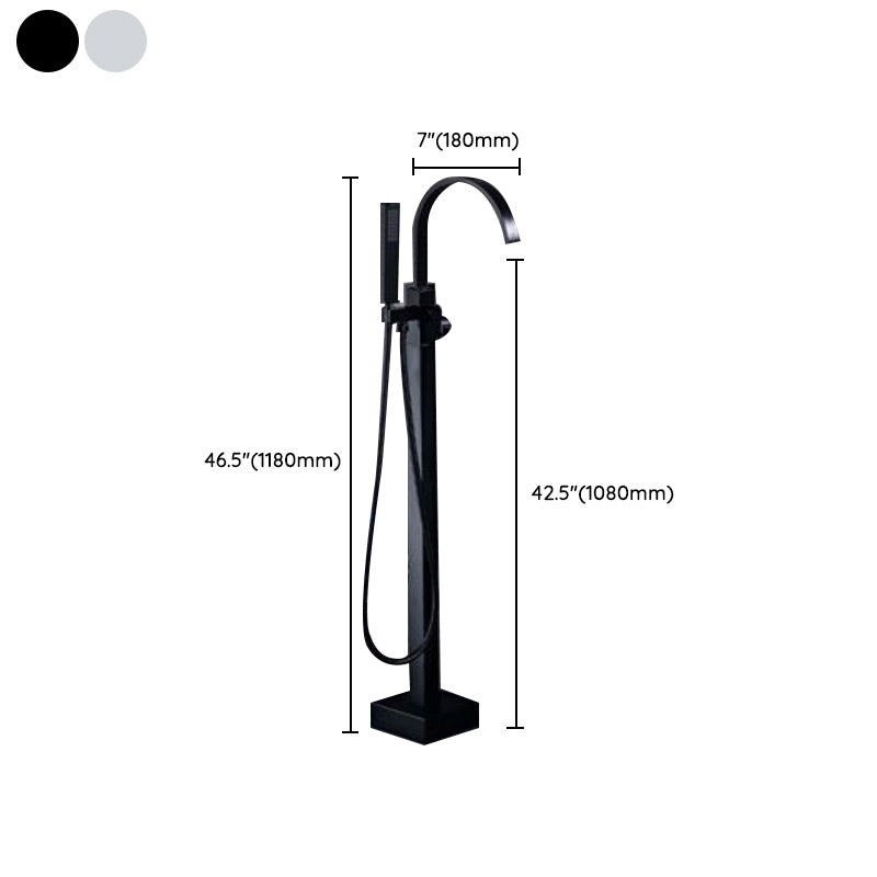 Floor Mounted Metal Freestanding Tub Filler One Hold Freestanding Tub Filler Trim