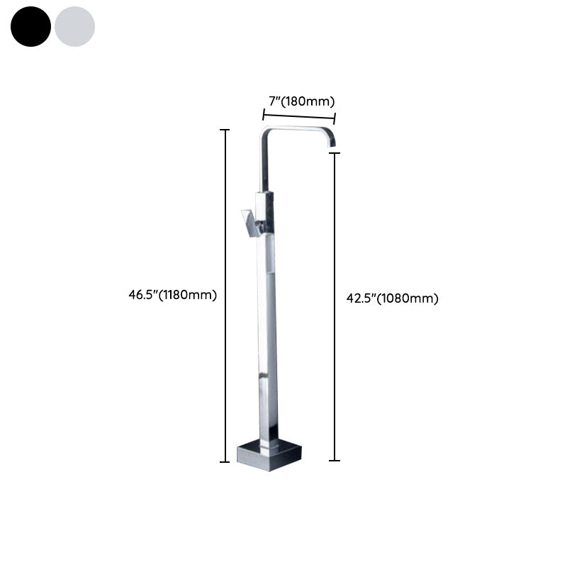 Floor Mounted Metal Freestanding Tub Filler One Hold Freestanding Tub Filler Trim