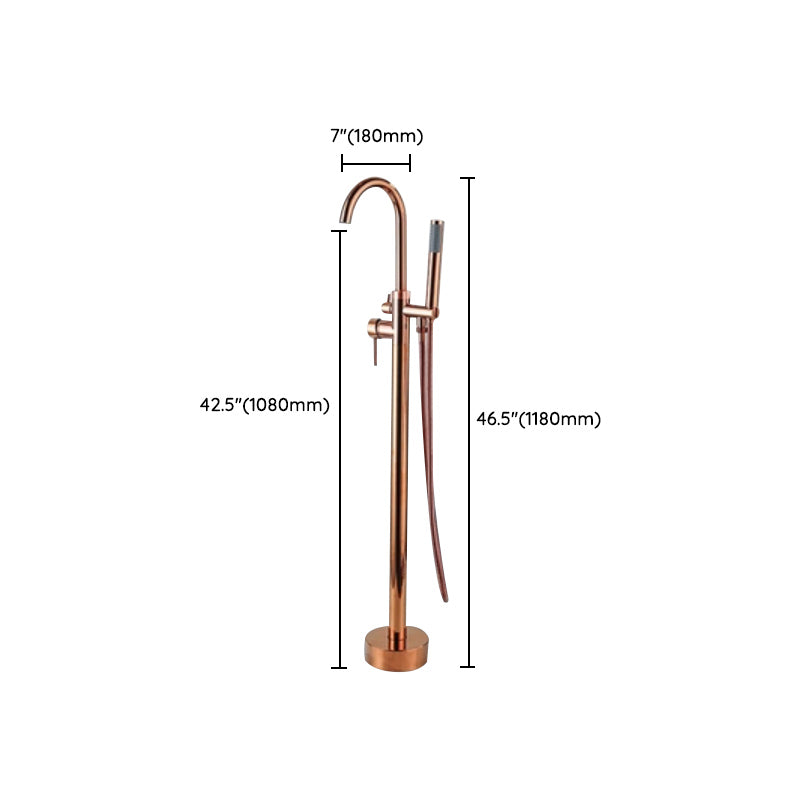 Floor Mounted Metal Freestanding Tub Filler One Hold Freestanding Tub Filler Trim