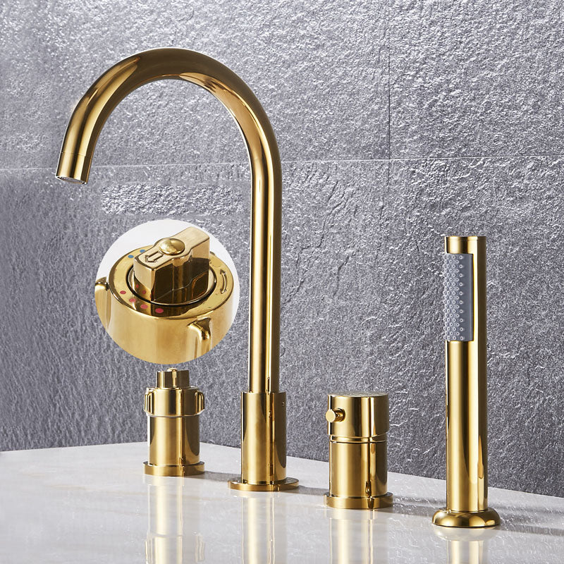 Modern Style Roman Tub Faucet Deck-Mount Copper Roman Tub Faucet