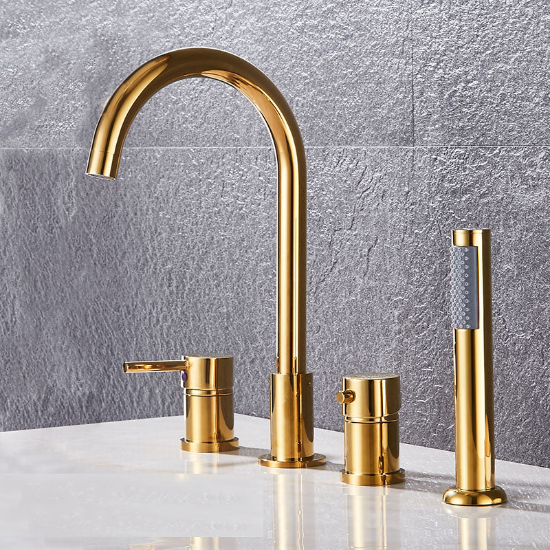 Modern Style Roman Tub Faucet Deck-Mount Copper Roman Tub Faucet