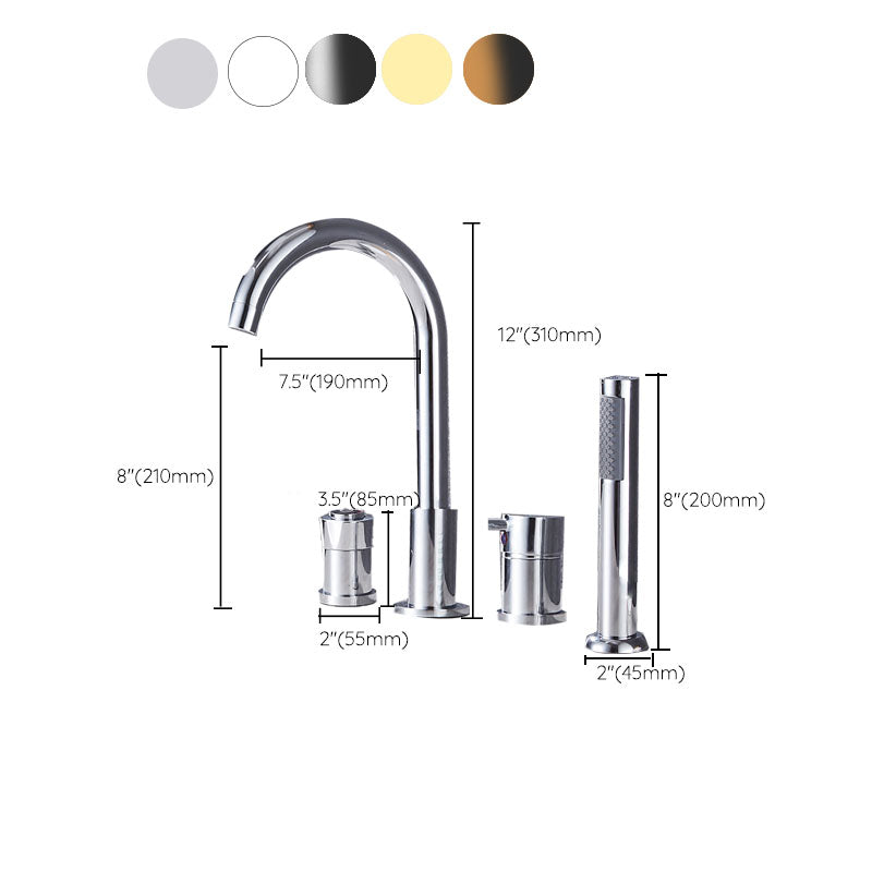 Modern Style Roman Tub Faucet Deck-Mount Copper Roman Tub Faucet