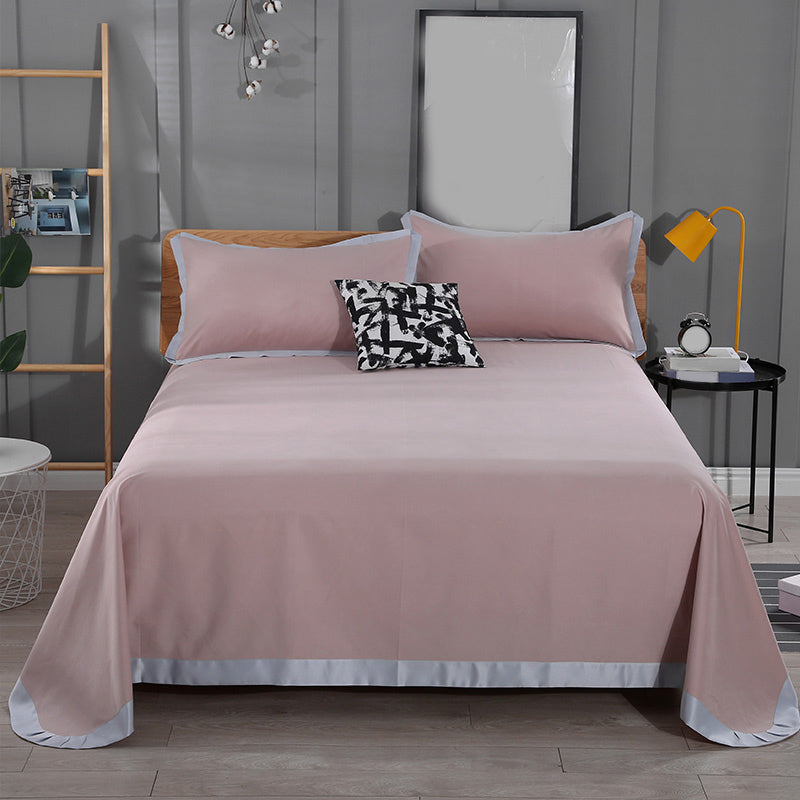 Modern Bed Sheet Set Solid Elegant Cotton Fitted Sheet for Bedroom