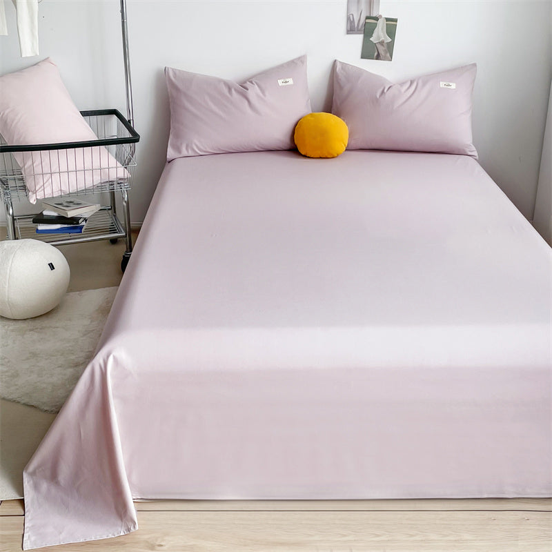 Modern Bed Sheet Set Solid Basic Cotton Fitted Sheet for Bedroom