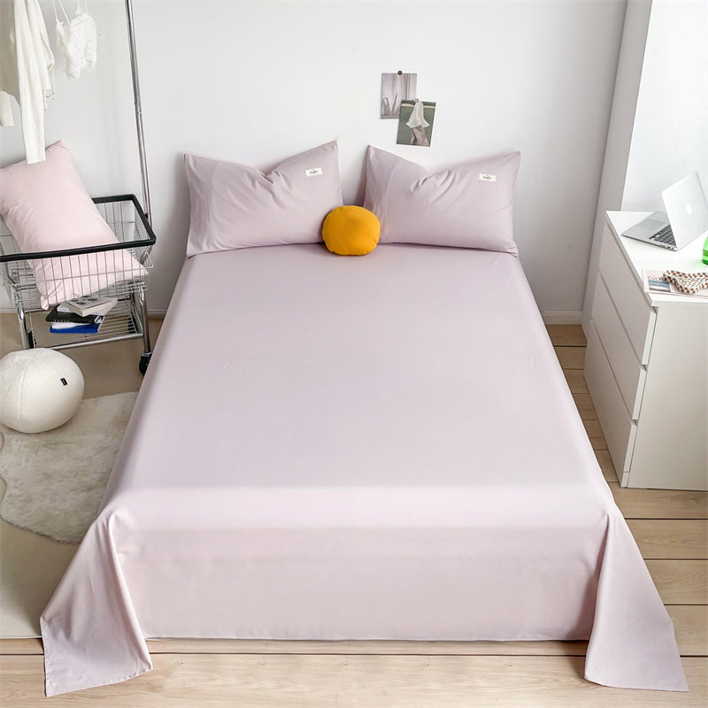 Modern Bed Sheet Set Solid Basic Cotton Fitted Sheet for Bedroom