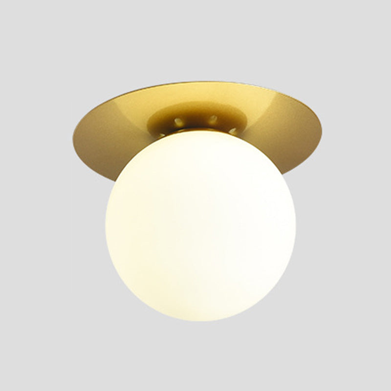 Traditional Globe Bath Sconce Iron & Glass Bathroom Vanity Lighting in Black / Gold