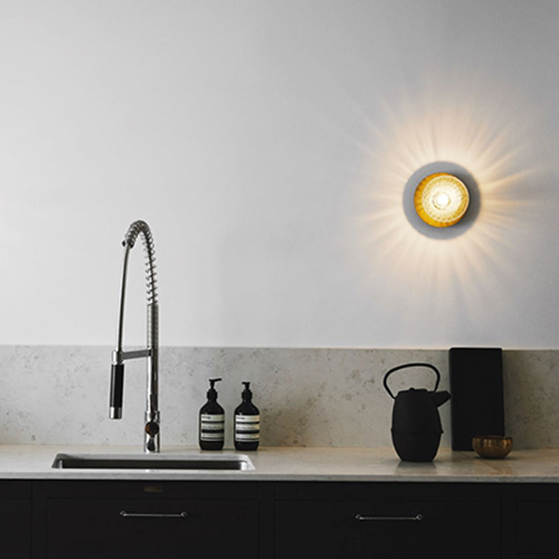 Traditional Globe Bath Sconce Iron & Glass Bathroom Vanity Lighting in Black / Gold