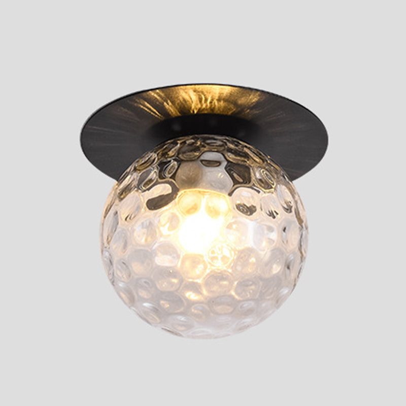 Traditional Globe Bath Sconce Iron & Glass Bathroom Vanity Lighting in Black / Gold