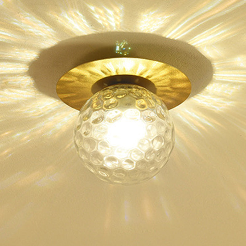 Traditional Globe Bath Sconce Iron & Glass Bathroom Vanity Lighting in Black / Gold