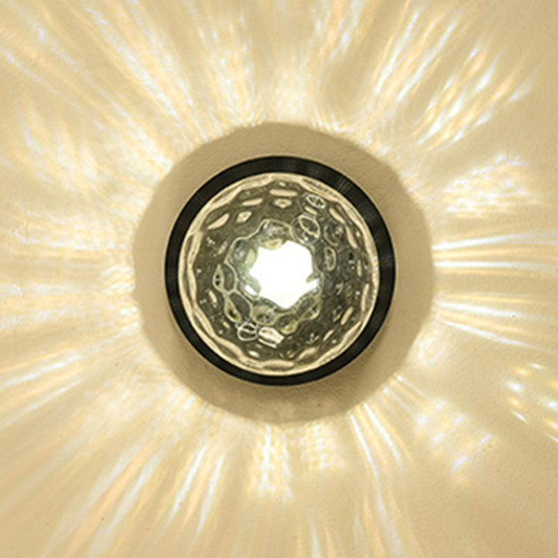 Traditional Globe Bath Sconce Iron & Glass Bathroom Vanity Lighting in Black / Gold